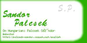 sandor palcsek business card